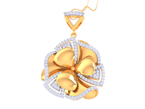 3D Printable Cad jewelry design of Lady diamond Pendant 3D Model