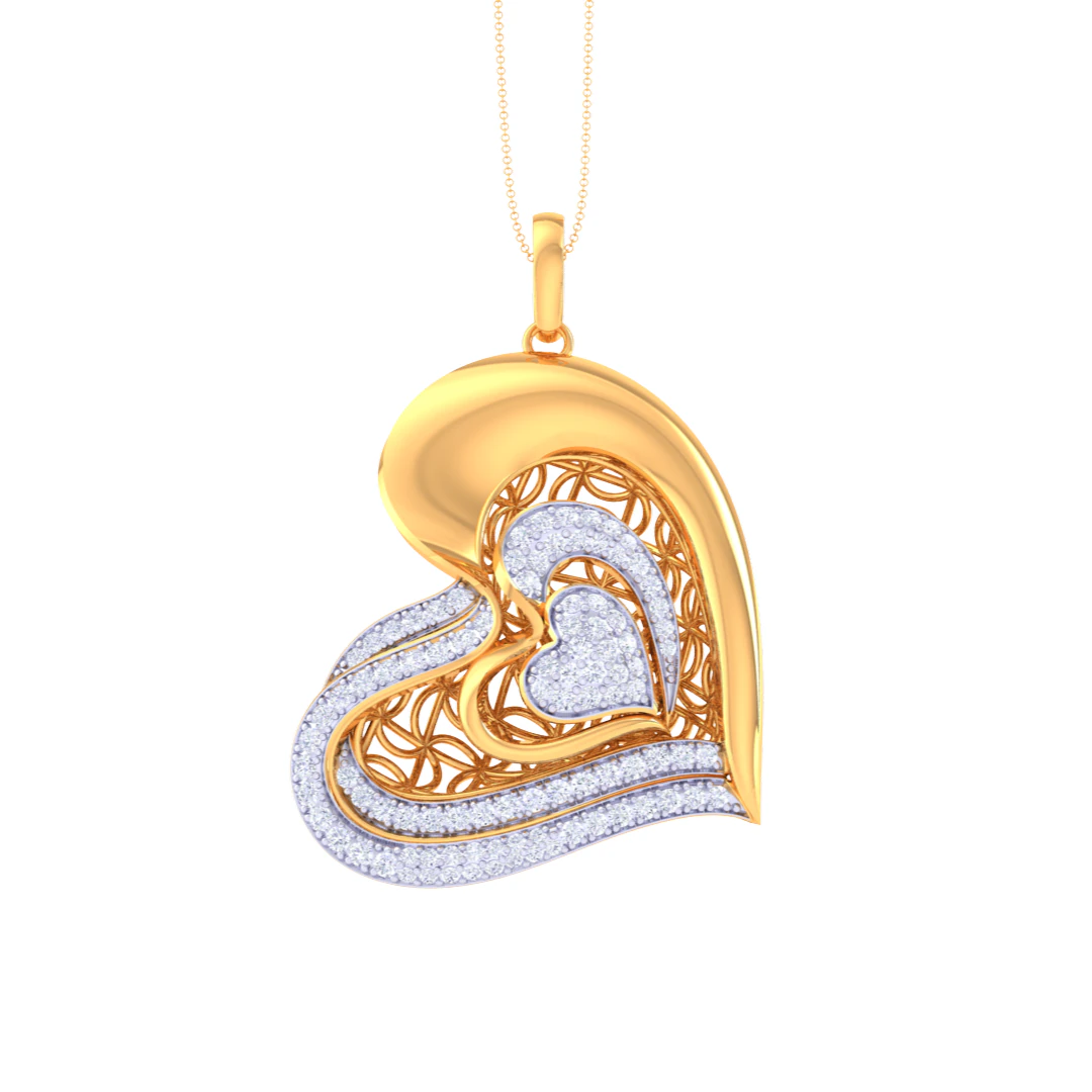 3D Printable Cad jewelry design of Lady diamond Pendant 3D Model .c4d .max .obj .3ds .fbx .stl .blend 