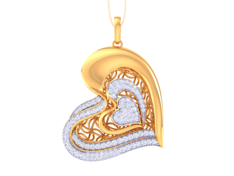 3D Printable Cad jewelry design of Lady diamond Pendant 3D-Modell