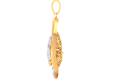 3D Printable Cad jewelry design of Lady diamond Pendant Modelo 3D