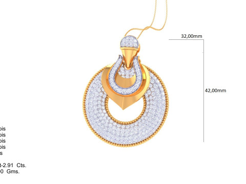 3D Printable Cad jewelry design of Lady diamond Pendant 3Dモデル