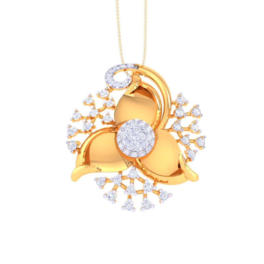 3D Printable Cad jewelry design of Lady diamond Pendant 3D Model .c4d .max .obj .3ds .fbx .stl .blend 