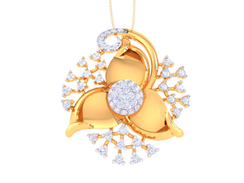3D Printable Cad jewelry design of Lady diamond Pendant 3D Model