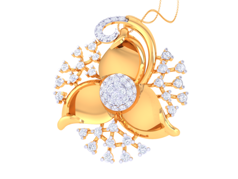 3D Printable Cad jewelry design of Lady diamond Pendant 3D 모델