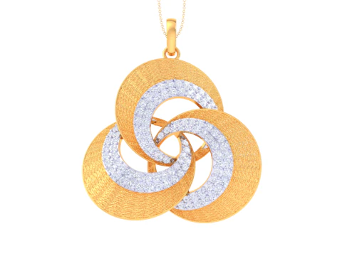 3D Printable Cad jewelry design of Lady diamond Pendant 3D Model
