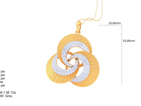 3D Printable Cad jewelry design of Lady diamond Pendant 3D Model