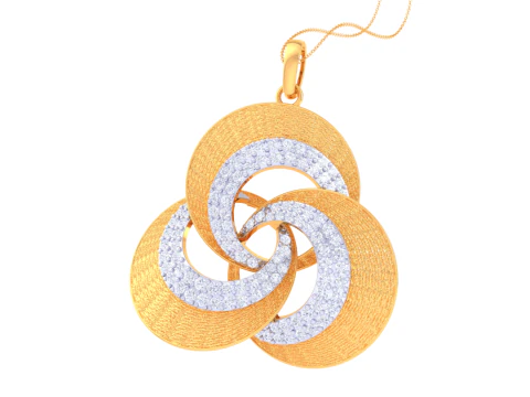 3D Printable Cad jewelry design of Lady diamond Pendant 3D Model