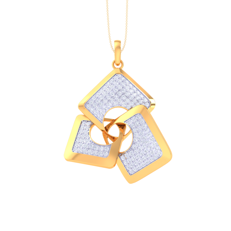 3D Printable Cad jewelry design of Lady diamond Pendant Modello 3D .c4d .max .obj .3ds .fbx .stl .blend