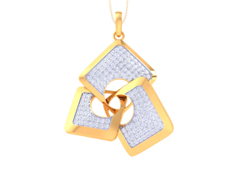 3D Printable Cad jewelry design of Lady diamond Pendant 3D Model