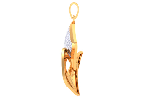 3D Printable Cad jewelry design of Lady diamond Pendant 3D Model