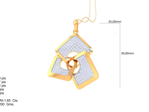 3D Printable Cad jewelry design of Lady diamond Pendant 3D Model