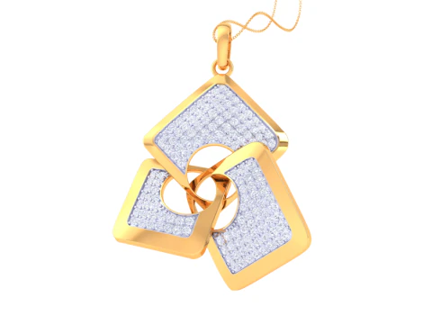 3D Printable Cad jewelry design of Lady diamond Pendant 3D Model