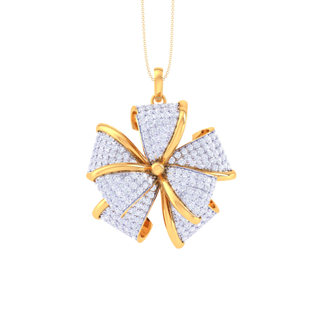 3D Printable Cad jewelry design of Lady diamond Pendant 3D Model .c4d .max .obj .3ds .fbx .stl .blend 