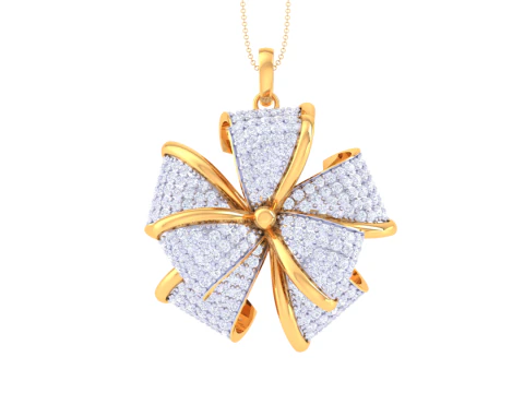 3D Printable Cad jewelry design of Lady diamond Pendant 3D Model