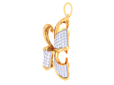 3D Printable Cad jewelry design of Lady diamond Pendant 3D Model