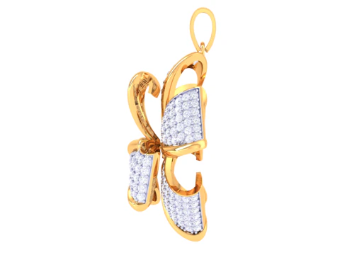 3D Printable Cad jewelry design of Lady diamond Pendant 3D Model