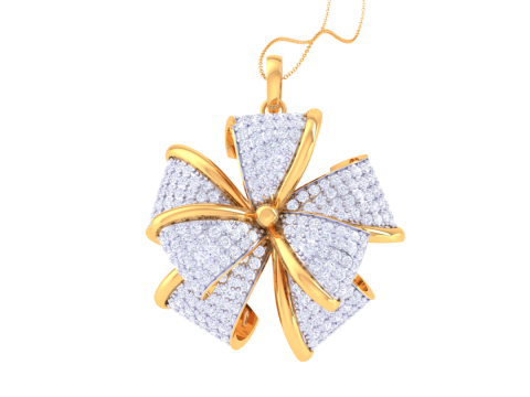 3D Printable Cad jewelry design of Lady diamond Pendant 3D Model
