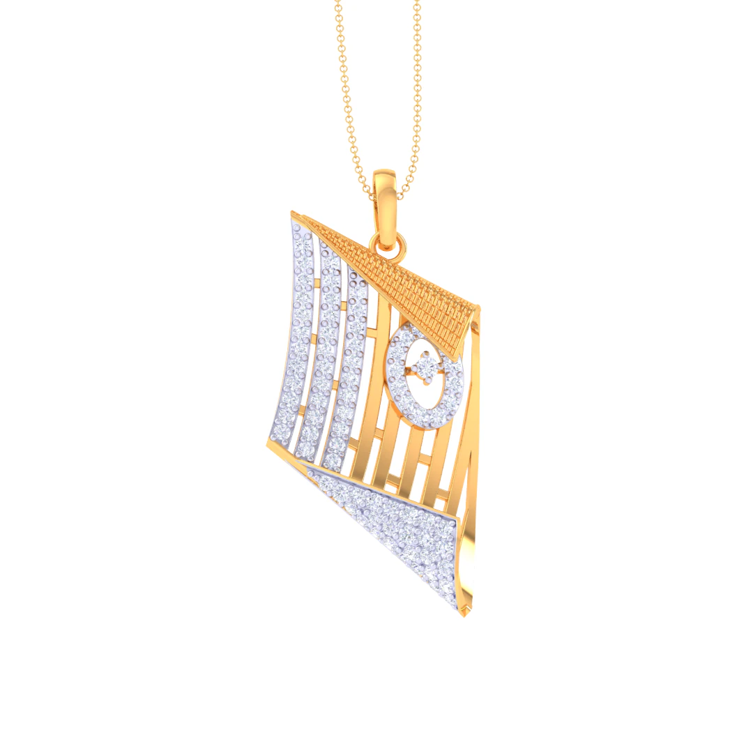 3D Printable Cad jewelry design of Lady diamond Pendant 3D Model .c4d .max .obj .3ds .fbx .stl .blend 