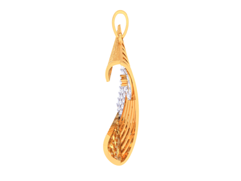 3D Printable Cad jewelry design of Lady diamond Pendant Modelo 3D