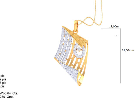 3D Printable Cad jewelry design of Lady diamond Pendant Modelo 3D