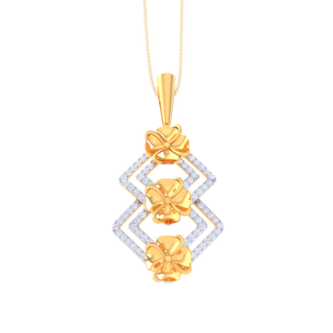 3D Printable Cad jewelry design of Lady diamond Pendant 3D Model .c4d .max .obj .3ds .fbx .stl .blend