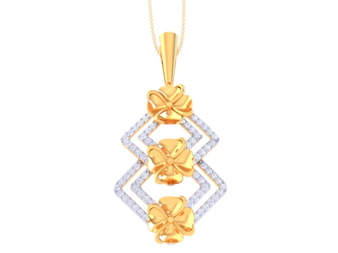 Design de joias Cad imprimível em 3D de pingente de diamante Lady Modelo 3D