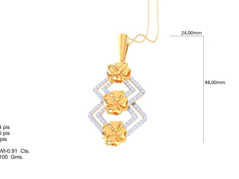 3D Printable Cad jewelry design of Lady diamond Pendant 3D Model