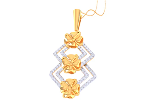 3D Printable Cad jewelry design of Lady diamond Pendant 3D Model