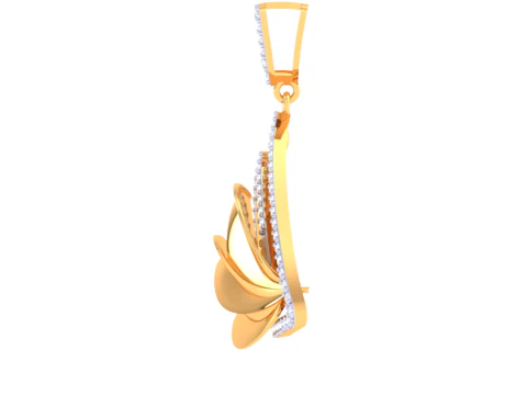 3D Printable Cad jewelry design of Lady diamond Pendant 3D Model