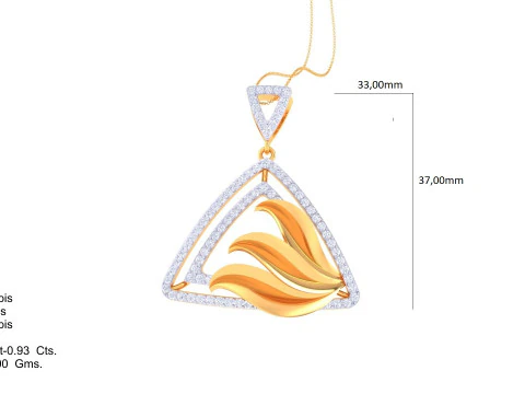 3D Printable Cad jewelry design of Lady diamond Pendant 3D Model