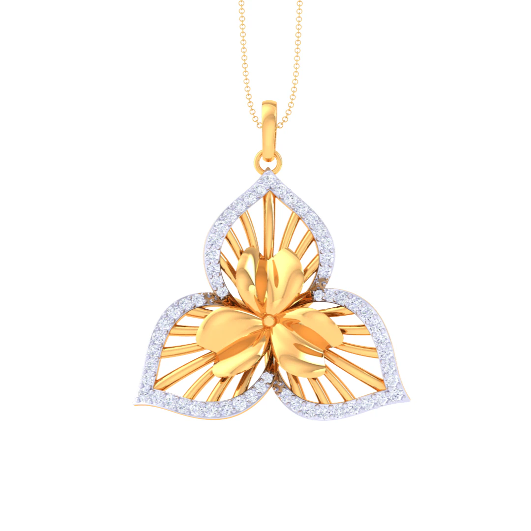 3D Printable Cad jewelry design of Lady diamond Pendant 3D Model .c4d .max .obj .3ds .fbx .stl .blend 