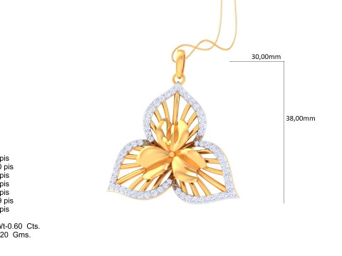 3D Printable Cad jewelry design of Lady diamond Pendant 3D Model