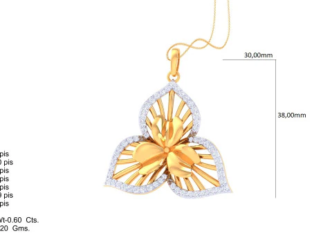 3D Printable Cad jewelry design of Lady diamond Pendant 3D Model