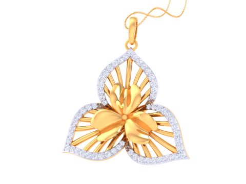 3D Printable Cad jewelry design of Lady diamond Pendant 3D Model