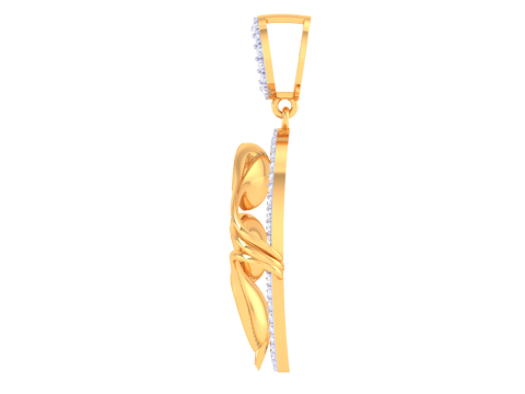 3D Printable Cad jewelry design of Lady diamond Pendant 3D Model