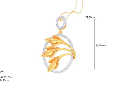 3D Printable Cad jewelry design of Lady diamond Pendant 3D Model