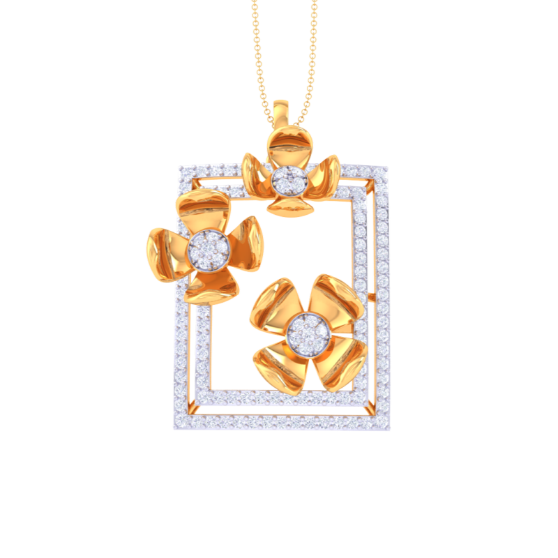 3D Printable Cad jewelry design of Lady diamond Pendant 3D Модель .c4d .max .obj .3ds .fbx .stl .blend