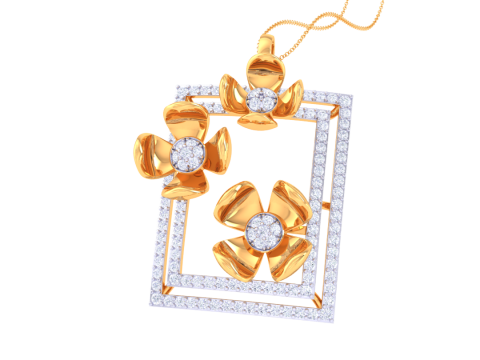 3D Printable Cad jewelry design of Lady diamond Pendant 3D Модель