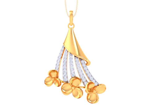 3D Printable Cad jewelry design of Lady diamond Pendant 3D Model