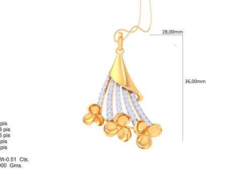 3D Printable Cad jewelry design of Lady diamond Pendant 3D 模型
