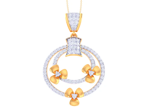 Design de joias Cad imprimível em 3D de pingente de diamante Lady Modelo 3D