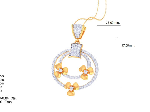 3D Printable Cad jewelry design of Lady diamond Pendant Modello 3D
