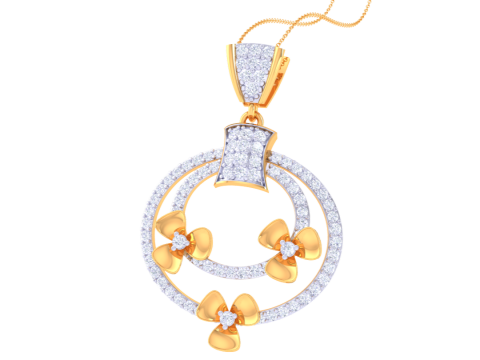 3D Printable Cad jewelry design of Lady diamond Pendant Modello 3D