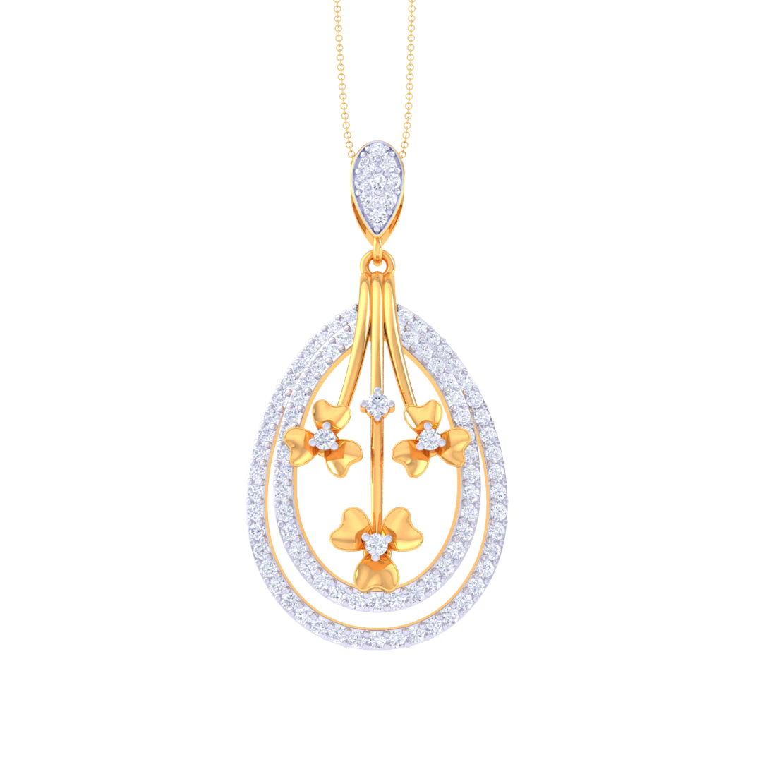 3D Printable Cad jewelry design of Lady diamond Pendant 3D Model .c4d .max .obj .3ds .fbx .stl .blend 