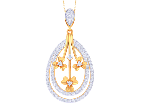 3D Printable Cad jewelry design of Lady diamond Pendant 3D 模型