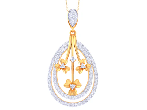 Desain perhiasan Cad 3D yang dapat dicetak dari Liontin Berlian Wanita Model 3D