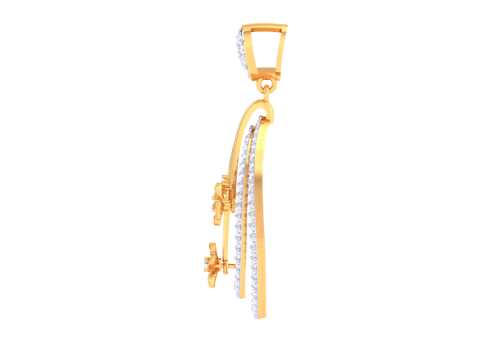 3D Printable Cad jewelry design of Lady diamond Pendant Model 3D