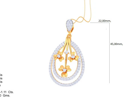 3D Printable Cad jewelry design of Lady diamond Pendant 3D Model