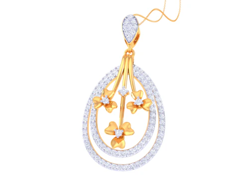 3D Printable Cad jewelry design of Lady diamond Pendant 3D Model