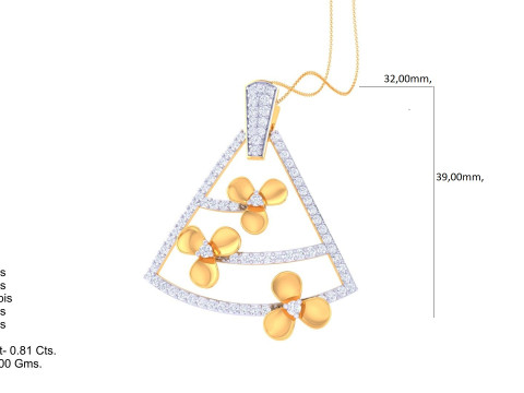3D Printable Cad jewelry design of Lady diamond Pendant 3Dモデル
